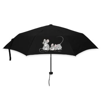 Maus Mäuschen Kinder Frauen Geburtstag - Regenschirm (klein) - Schwarz - Vorne