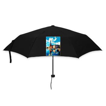 Helsingborg Sweden Vintage Travel Poster Souvenir - Umbrella (small) - black - Front
