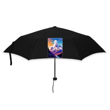 Mont Blanc Mountain Europe Vintage Travel Poster - Umbrella (small) - black - Front