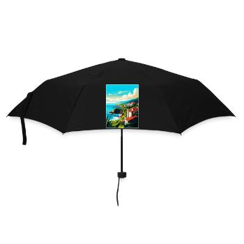 Affiche de voyage vintage de Sao Miguel Portugal Souvenir - Parapluie standard - noir - Devant
