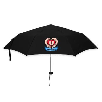 Herzliche Hebamme Geburtsvorbereitung - Regenschirm (klein) - Schwarz - Vorne
