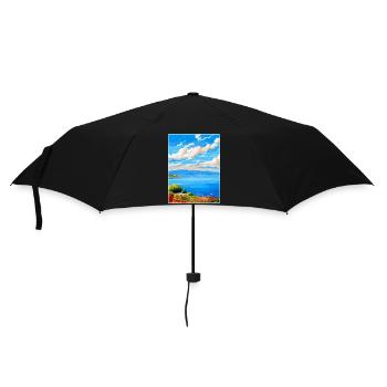 Lac de Bracciano Italie Affiche de voyage vintage WPA Art - Parapluie standard - noir - Devant