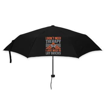 Ich brauche keine Therapie, ich muss nur Ziegel ve - Regenschirm (klein) - Schwarz - Vorne