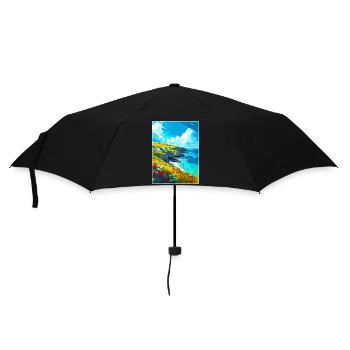 Cornwall England Uk Vintage Travel Poster Souvenir - Umbrella (small) - black - Front