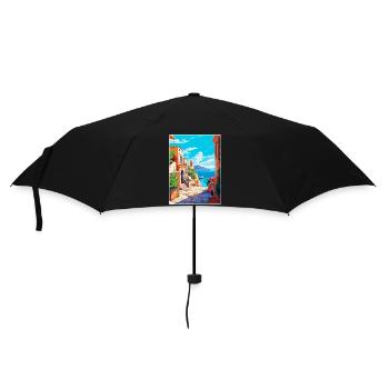 Rhodes Grèce Vintage Voyage Poster WPA Souvenir - Parapluie standard - noir - Devant
