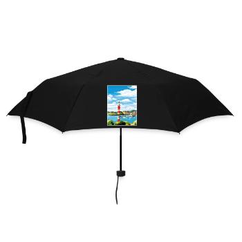 Plymouth England Vintage Reiseposter Souvenir - Regenschirm (klein) - Schwarz - Vorne