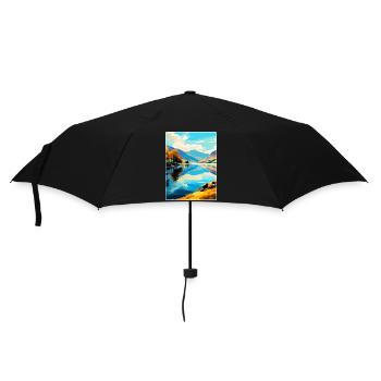 Ullswater Lake District Travel Poster Souvenir WPA - Umbrella (small) - black - Front
