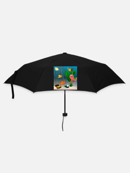 Unterwasserwelt - Regenschirm (klein) - Schwarz
