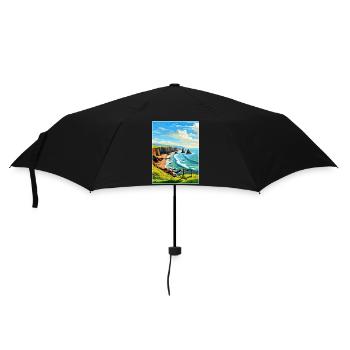 Hartland Quay Devon Vintage Travel Poster Souvenir - Umbrella (small) - black - Front