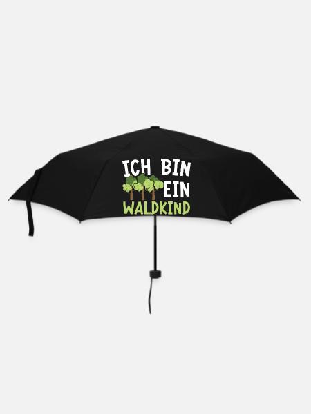 Ich Bin Ein Waldkind - Regenschirm (klein) - Schwarz