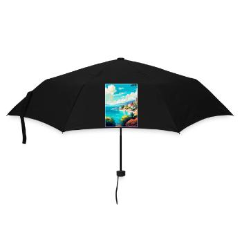 Vis Island Croatia Vintage Travel Poster Souvenir - Umbrella (small) - black - Front