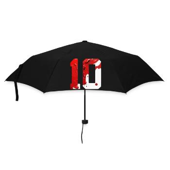 NON. 10 NUMÉRO 10 ROUGE BLANC 10E ANNIVERSAIRE - Parapluie standard - noir - Devant