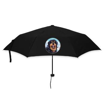 Tibetischer Mastiff Hunderasse Cartoon Kawaii Watercolo - Regenschirm (klein) - Schwarz - Vorne