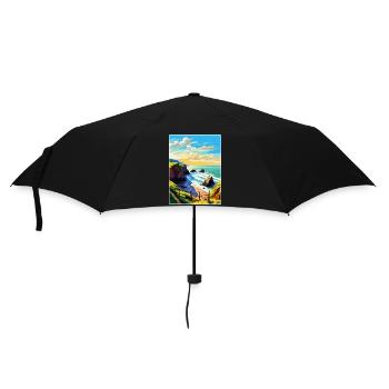Hartland Quay Devon Vintage Travel Poster Souvenir - Umbrella (small) - black - Front