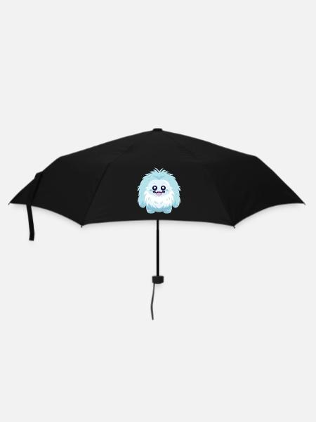 Yeti Niedlich Glücklich Kawaii Cartoon Clipart Tier - Regenschirm (klein) - Schwarz