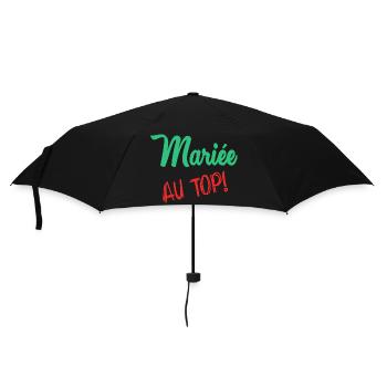 Junggesellinnenabschied. HOCHZEIT. MANNSCHAFT. TEAM BRAUT. ZUKÜNFTIGE BRAUT - Regenschirm (klein) - Schwarz - Vorne