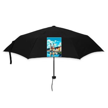Passau Germany Vintage Travel Poster Souvenir WPA - Umbrella (small) - black - Front