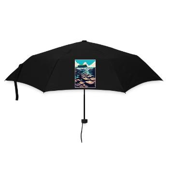 Giant S Causeway Nordirland Reiseposter - Regenschirm (klein) - Schwarz - Vorne