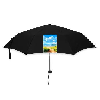 Northumberland Vintage Travel Poster Souvenir WPA - Umbrella (small) - black - Front