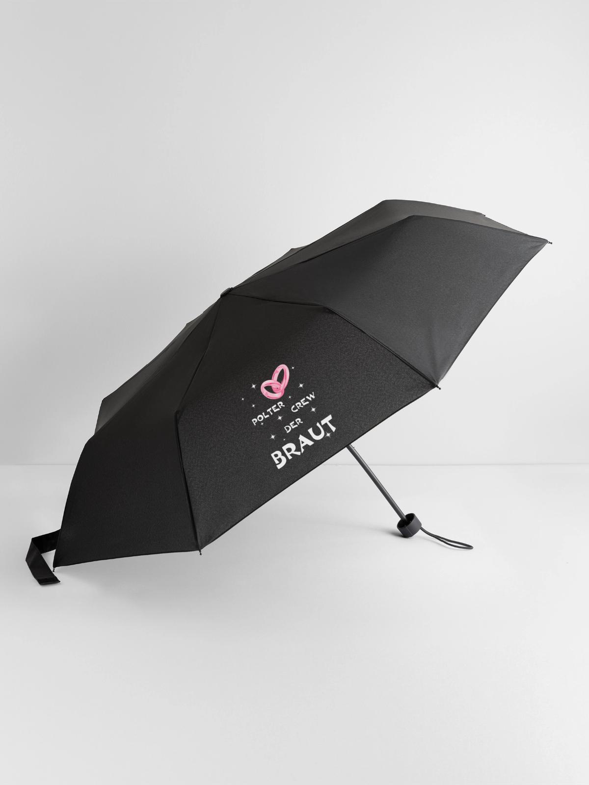 Polterabend Crew Der Braut - Regenschirm (klein) - Schwarz - Vorne