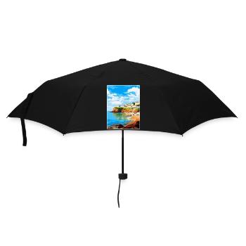 Portscatho Cornwall England Uk Travel Poster WPA - Umbrella (small) - black - Front