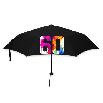 NUMMER 60 JAHRE ALT 60. GEBURTSTAG - Regenschirm (klein) - Schwarz - Vorne
