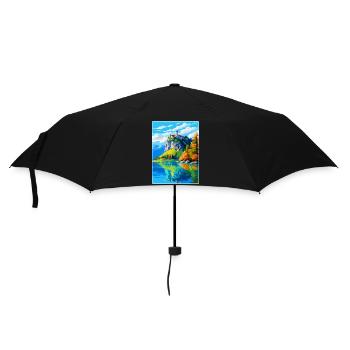Château de Bled, Slovénie, Affiche de voyage vintage, WPA, Art - Parapluie standard - noir - Devant
