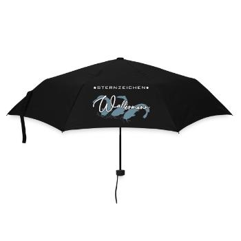 Sternzeichen Wallermann lustiger Wallerspruch Wels - Regenschirm (klein) - Schwarz - Vorne