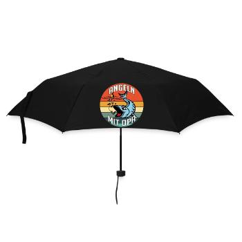Angeln mit Opa ist am schönsten - Regenschirm (klein) - Schwarz - Vorne