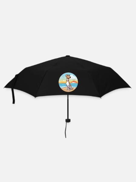 Möwe Terrier Hund Rasse Cartoon Kawaii Clipart Hund - Regenschirm (klein) - Schwarz
