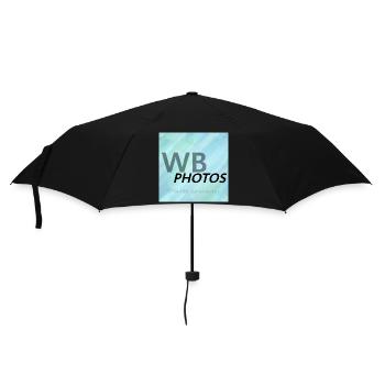 HELLBLAUES WBP-LOGO - Regenschirm (klein) - Schwarz - Vorne