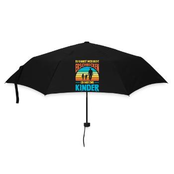 Papa 2 Kinder Geschenk Spruch Vater Geburtstag - Regenschirm (klein) - Schwarz - Vorne