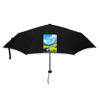 Picos De Europa National Park Spain Travel Poster - Umbrella (small) - black - Front