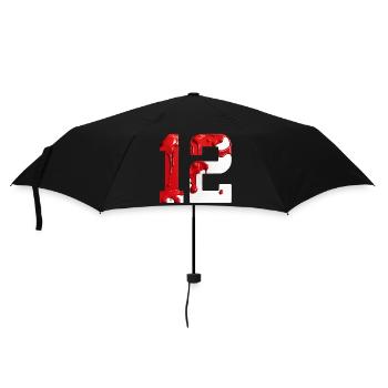 NR. 12 NUMMER 12 ROT WEIß 12. GEBURTSTAG - Regenschirm (klein) - Schwarz - Vorne