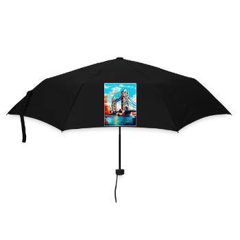 Tower Bridge England Uk Travel Poster Souvenir WPA - Umbrella (small) - black - Front