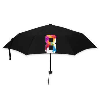 FARBIG NUMMER 8 BUNT 8. GEBURTSTAG - Regenschirm (klein) - Schwarz - Vorne