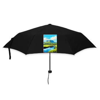 Brecon Beacons Wales Uk Travel Poster Souvenir WPA - Umbrella (small) - black - Front