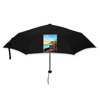Giant Causeway Irland Uk Reiseposter Souvenir - Regenschirm (klein) - Schwarz - Vorne