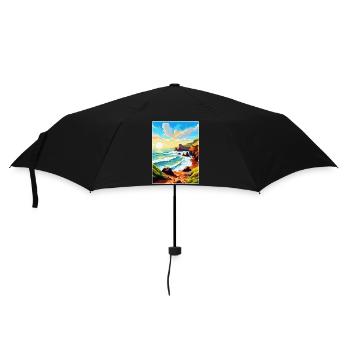 Hartland Quay Devon Vintage Travel Poster Souvenir - Umbrella (small) - black - Front