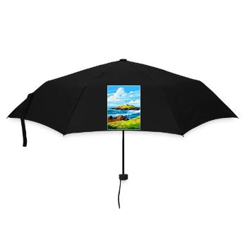 Godrevy Point England Uk Reise Poster Souvenir - Regenschirm (klein) - Schwarz - Vorne