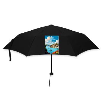 Salcombe England Uk Vintage Reiseposter Souvenir - Regenschirm (klein) - Schwarz - Vorne
