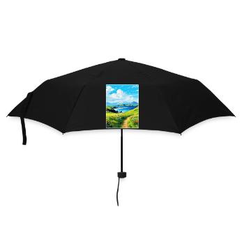 Isle Of Canna Scotland Uk Travel Poster Souvenir - Umbrella (small) - black - Front