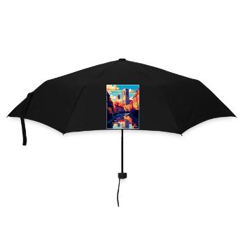 Durham England Uk Vintage Reiseposter Souvenir - Regenschirm (klein) - Schwarz - Vorne