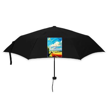 Lincolnshire Wolds Vintage Reiseposter Souvenir - Regenschirm (klein) - Schwarz - Vorne