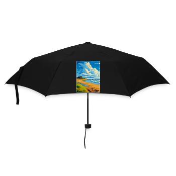 Northumberland Coast Anob Travel Poster Souvenir - Umbrella (small) - black - Front