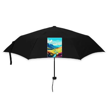 Brecon Beacons Wales Uk Travel Poster Souvenir WPA - Umbrella (small) - black - Front