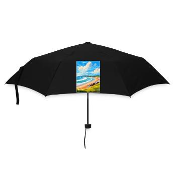 Woolacombe Devon Vintage Travel Poster Souvenir - Umbrella (small) - black - Front