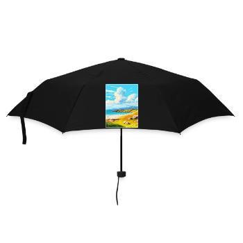 Isle Of Barra Scotland Uk Vintage Travel Poster - Umbrella (small) - black - Front