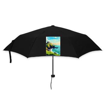 Dunluce Castle Ireland Uk Vintage Travel Poster - Umbrella (small) - black - Front