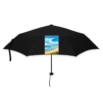 Portstewart Strand Ireland Uk Travel Poster WPA - Umbrella (small) - black - Front